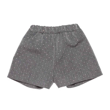 Shorts Bimba con strass e maxi fiocco