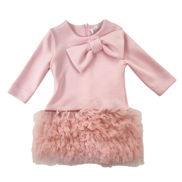 Abito Bambina in neoprene con tulle