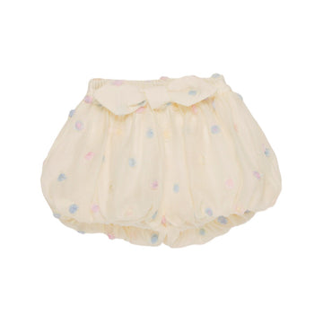 Shorts Bimba in organza con ricamo rose