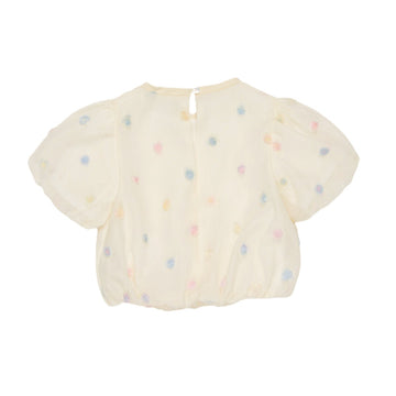 Blusa Bimba in organza con ricamo rose