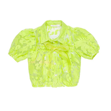 Camicia Bimba in organza ricamata