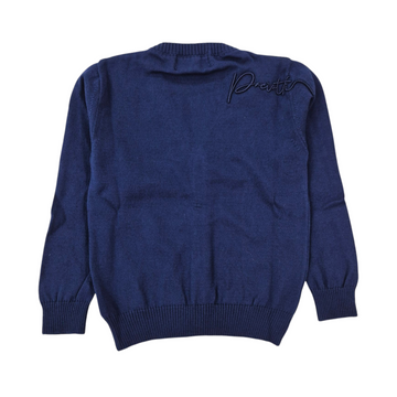 Cardigan in filo cotone bimbo con logo ricamato