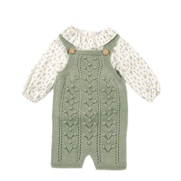 Completo Neonata Salopette maglina e camicia