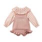 Completo neonata camicia e salopette
