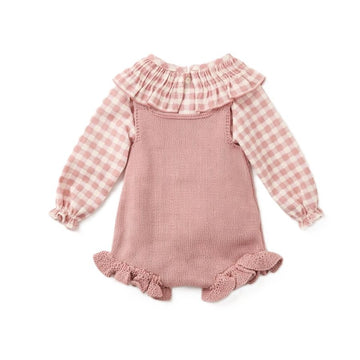Completo neonata camicia e salopette