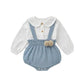 Completo Salopette + Camicia neonata 2 pz