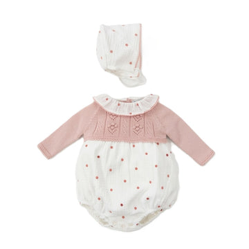 Pagliaccetto neonata con cuffia