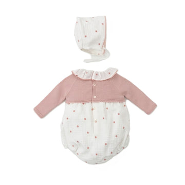 Pagliaccetto neonata con cuffia
