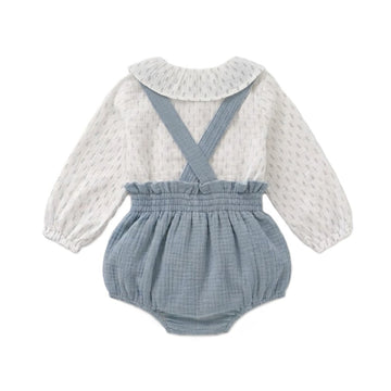 Completo Salopette + Camicia neonata 2 pz