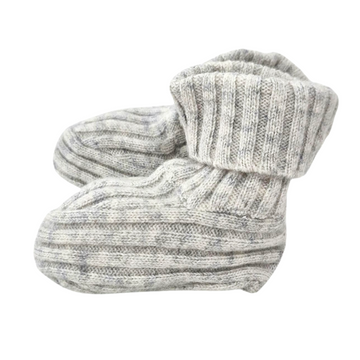 Scarpina in lana cashmere neonati a coste