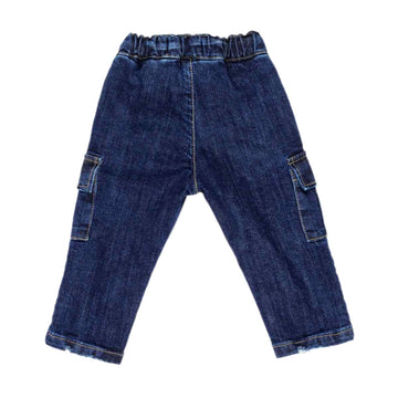 Jeans baby cargo con elastico e coulisse