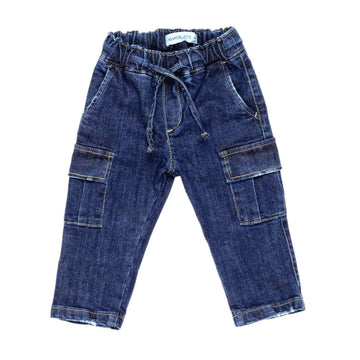 Jeans baby cargo con elastico e coulisse