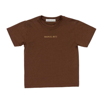 T-shirt Boy in filo di scozia con logo