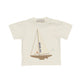 T-shirt Baby in cotone con ricamo barca