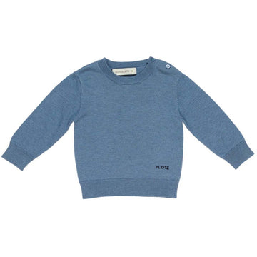 Pullover Girocollo Baby azzurro misto lana