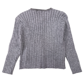 Cardigan bimba a costine grigio