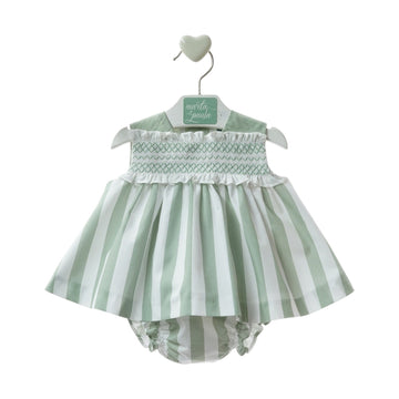 Vestito con mutandina ricamo punto smock