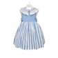 Abito Bambina con ricamo punto smock celeste