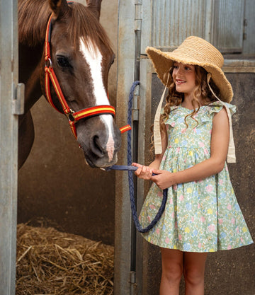 Aito Bambina floreale con punto smock