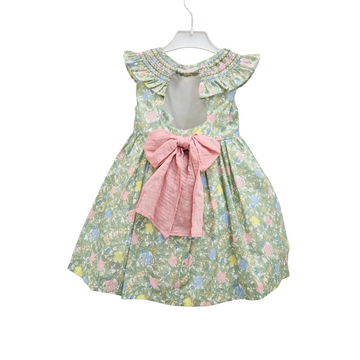 Aito Bambina floreale con punto smock