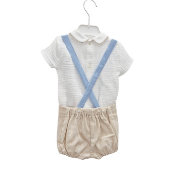 Camicia + bermuda con bretelle