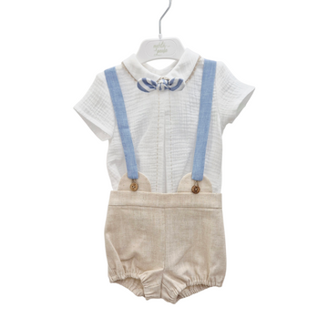 Camicia + bermuda con bretelle