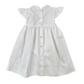 Abito neonata con ricamo punto smock e roselline