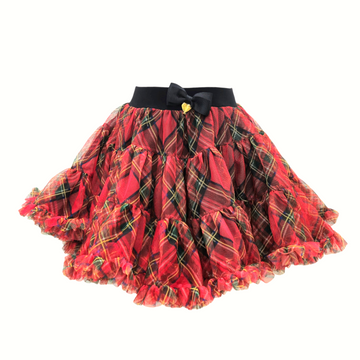 Gonna in tulle stampa tartan