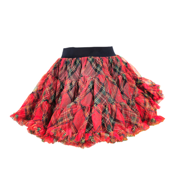 Gonna in tulle stampa tartan