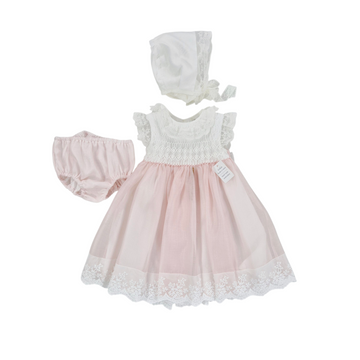 Abito Battesimale organza punto smock