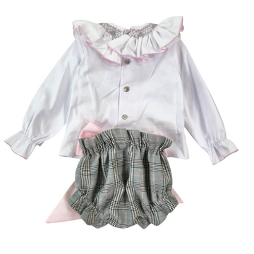 Completo Bimba con culotte in check