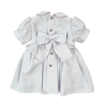 Abito Bimba cerimonia punto smock rosa