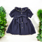 Abito Bambina punto smock blue navy