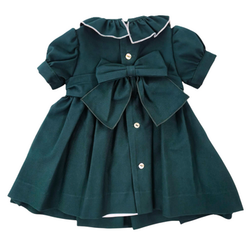 Abito Bambina punto smock verde british