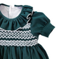 Abito Bambina punto smock verde british