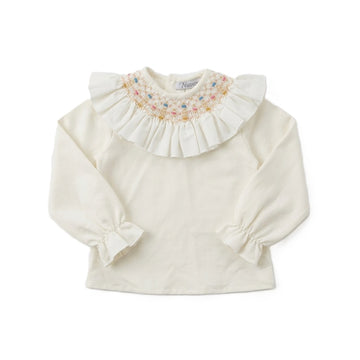 Completo Bimba con collo camicia punto smock