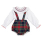 Completo check scozzese collo punto smock