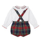 Completo check scozzese collo punto smock