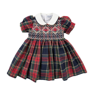 Abito Scozzese Bambina punto smock