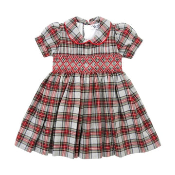 Abito Scozzese Grigio Bimba punto smock