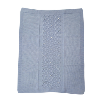 Copertina in lana con treccia punto smock