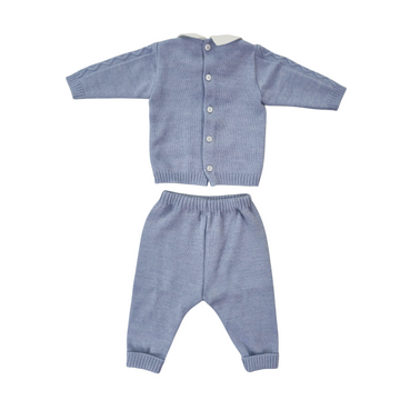 Completo neonato con treccia punto smock