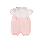 Pagliaccetto neonata in filo cotone a righe (Rosa)