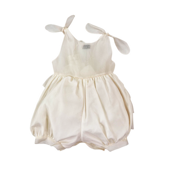 Pagliaccetto in seta (organza) con fiocchi e balze