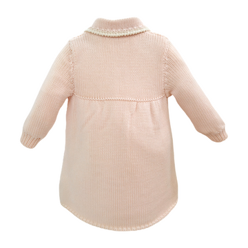 Cappottino neonata lana e ricamo punto smock