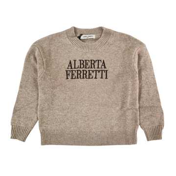 Pullover Bimba mix Alpaca logo ricamato
