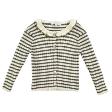 Cardigan bimba a righe lurex