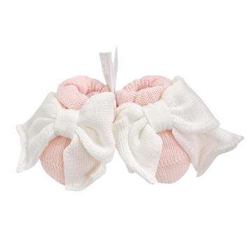Scarpette in filo cotone con fiocco over (rosa)