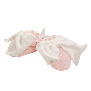 Scarpette in filo cotone con fiocco over (rosa)