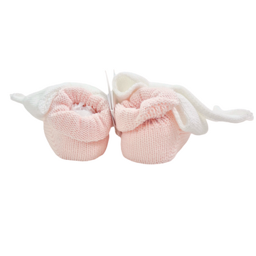Scarpette in filo cotone con fiocco over (rosa)